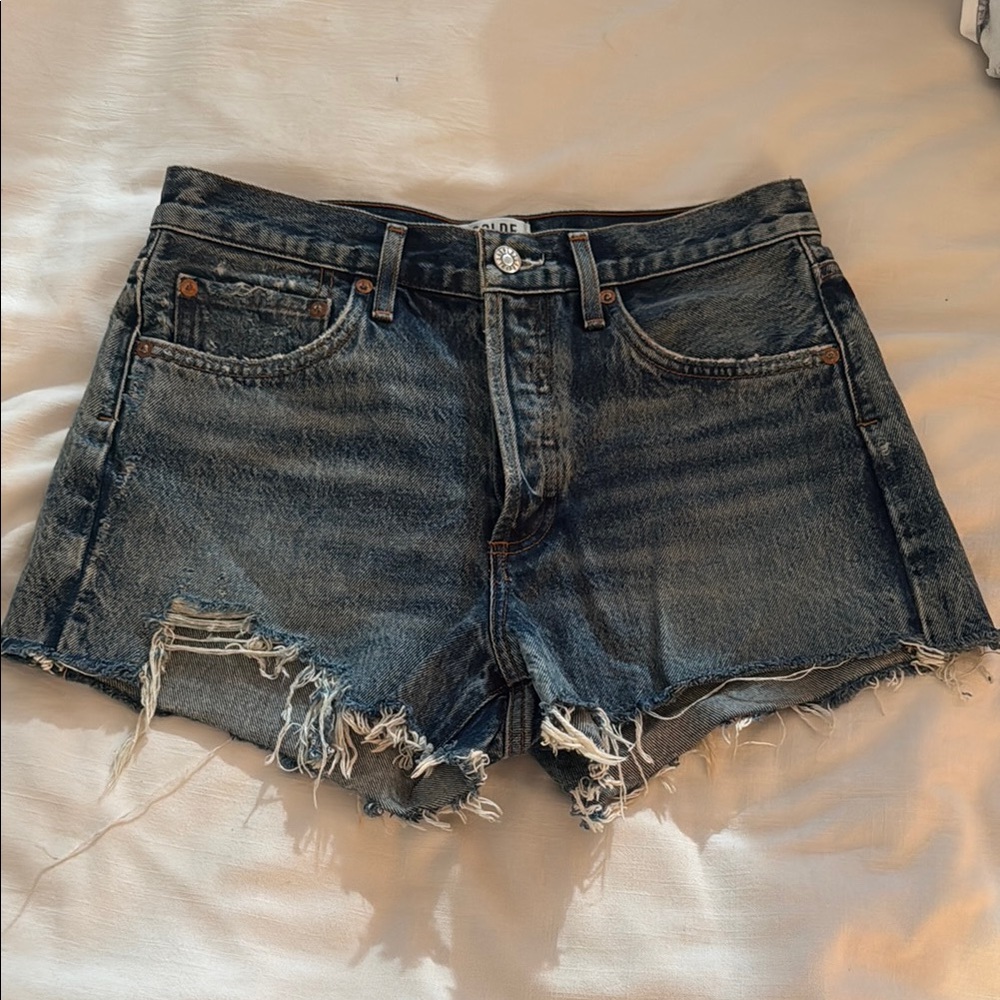 Distressed Denim Shorts